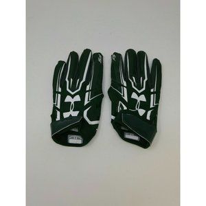 New Under Armour Men's Green/Green/White WR Football Gloves - Size Large